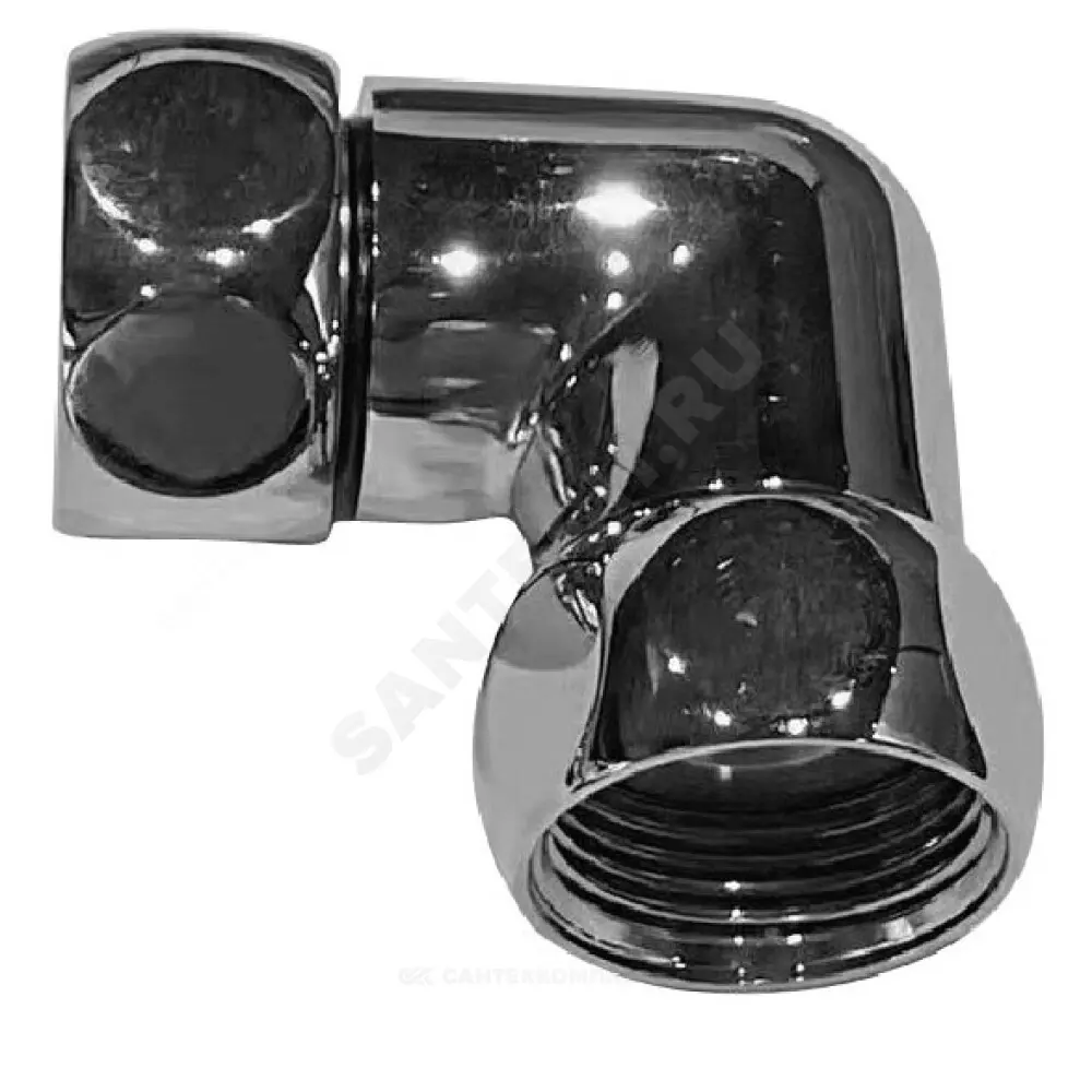 Соединитель для полотенцесушителя угловой 1&quot;x3/4&quot; нак/гайка хром FX130 SantechSystems