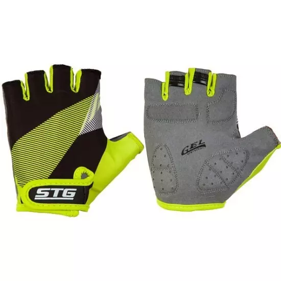 Велоперчатки демисезонные унисекс STG модель 911, черно-салат., размер S, Х87911-S