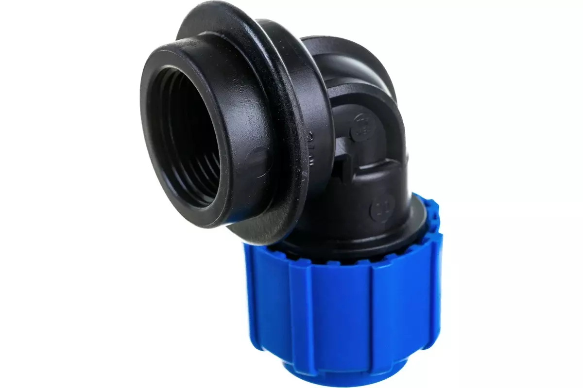 Отвод ПНД с резьбой 20x3/4&quot; ВР, компрессионный, PN16, RTP 11536