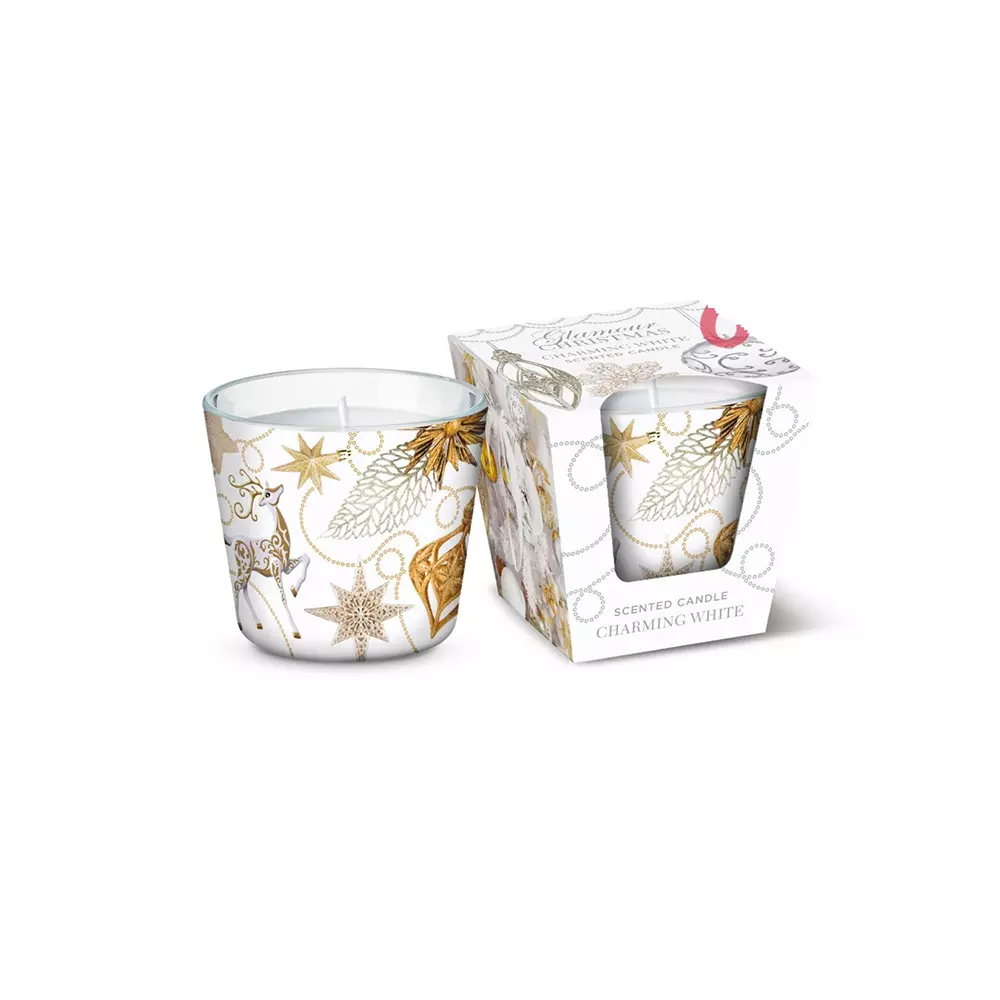 Cвеча ароматизированная в стакане 115 г Bartek Гламурное Рождество/Glamour Christmas