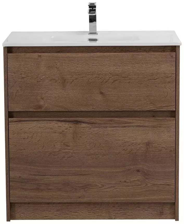 Тумба с раковиной напольная BelBagno 80 см дуб табачный KRAFT-800-2C-PIA-RT+BB800ETL