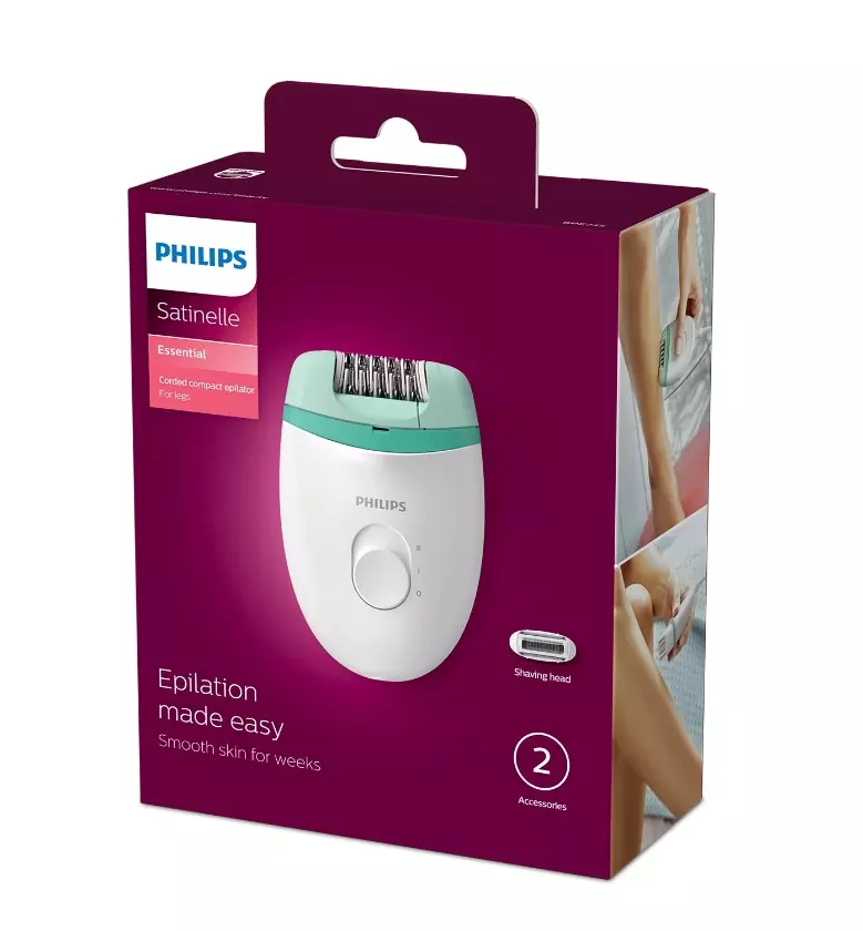 Эпилятор Philips 2 насадки 2 скорости BRE245/00