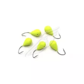 Мормышка для зимней рыбалки Капля с отв., р.5, вес 1,8, цв. желтый &quot;ЯМАН&quot; (уп. 5 шт.)