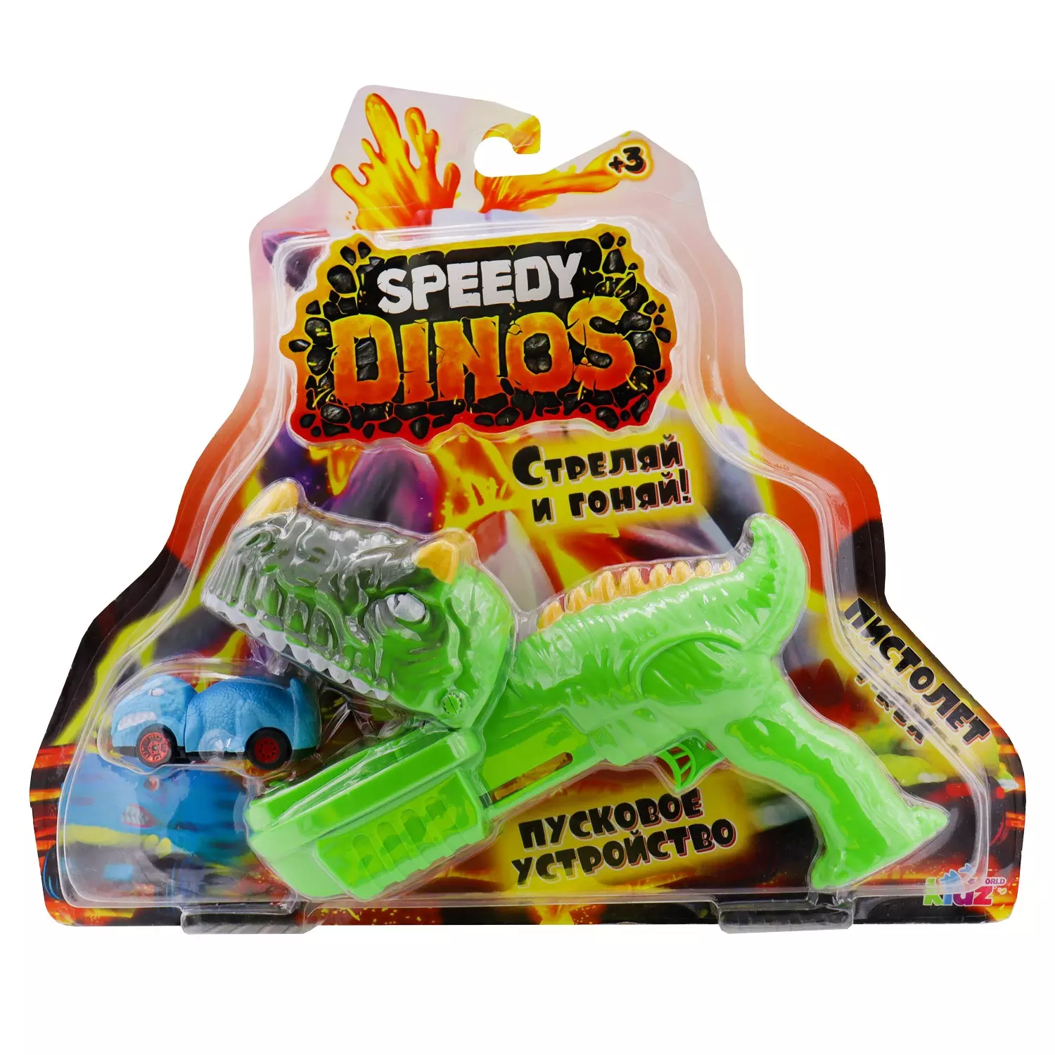 Игровой набор скоростные динозавры с 1 фрикционной машинкой и пусковым устройством K02SPD003