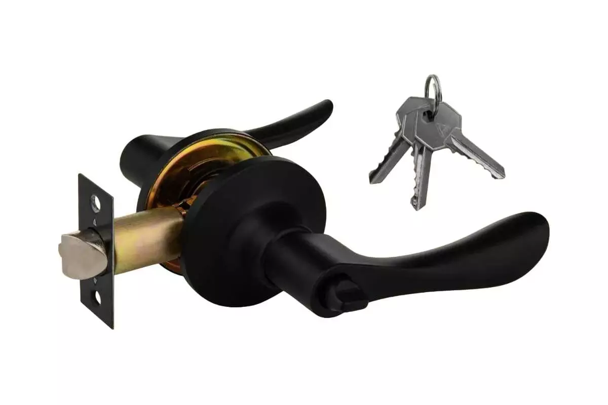 Дверная ручка защелка PALIDORE Arsenal 891 BLACK ET, черный (ключ/фикс.)