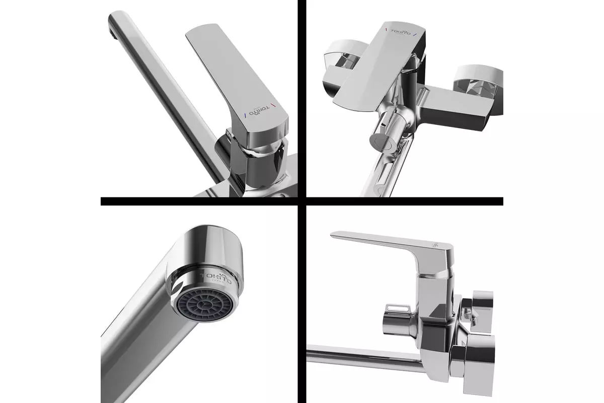 Смеситель для ванной с длинным изливом 43 см, TOKITO TOK-SEN-1015, цвет хром