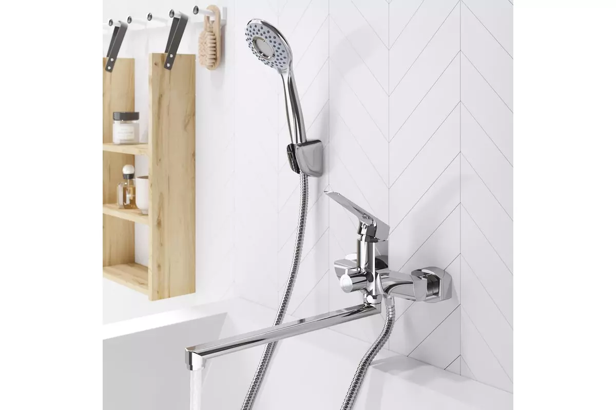 Смеситель для ванной с длинным изливом 43 см, TOKITO TOK-SEN-1015, цвет хром