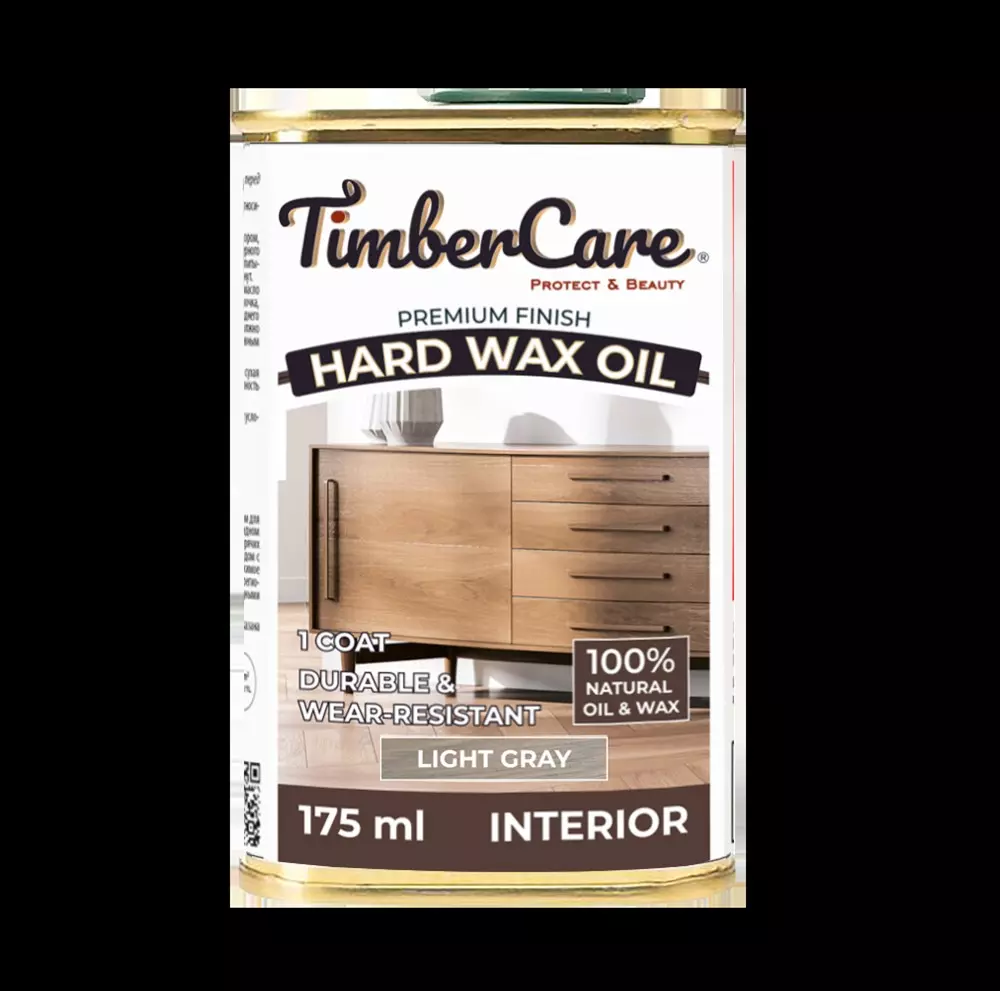 Масло тонирующее с твердым воском TimberCare Hard Wax Oil светло-серый 0,175л