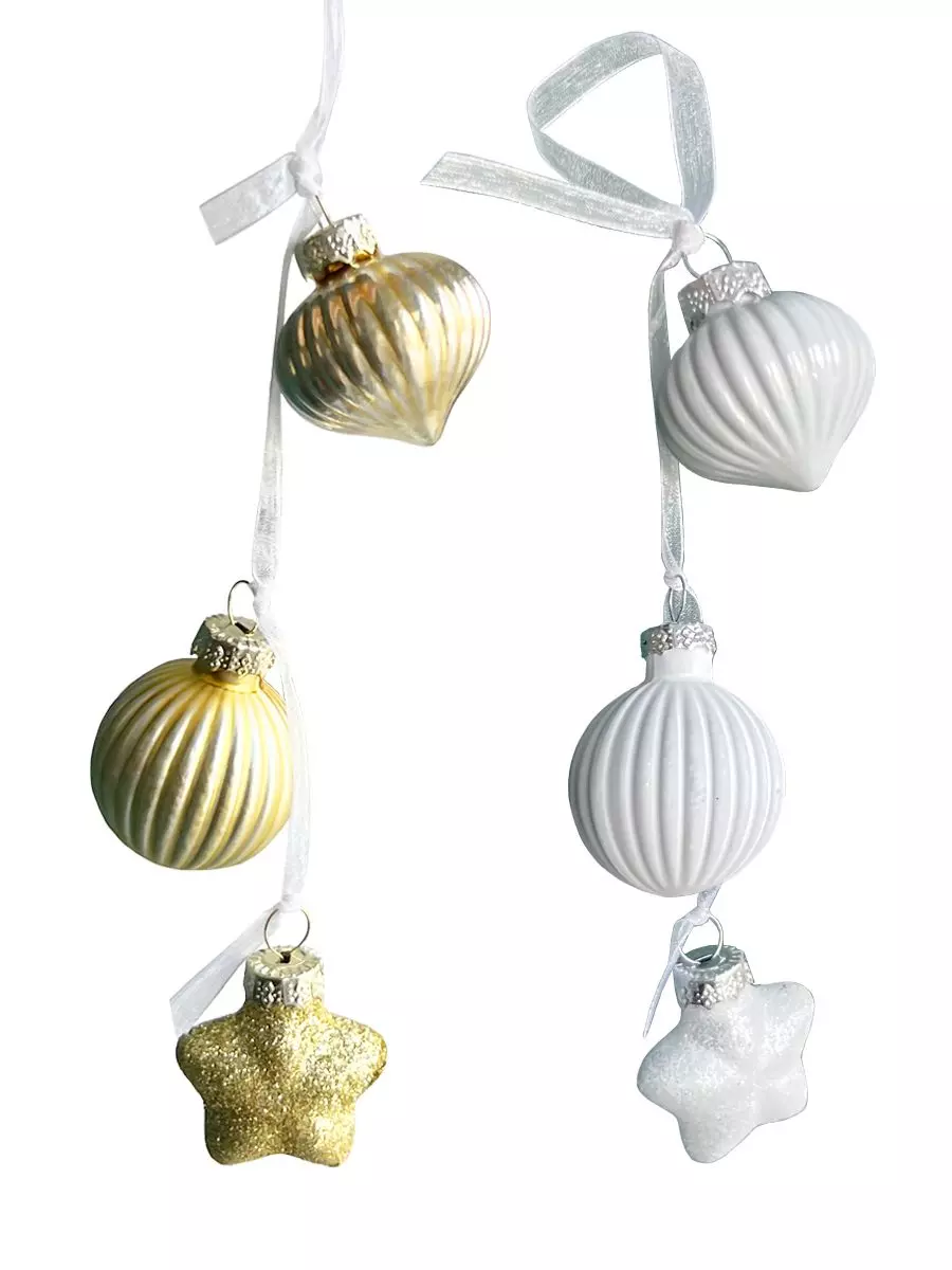 Новогоднее подвесное украшение из стекла, цвет в ассортименте / 3,5x2x4 см 95670