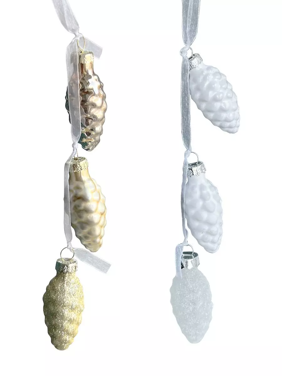 Новогоднее подвесное украшение из стекла, цвет в ассортименте / 2,5х2,5x6см 95669