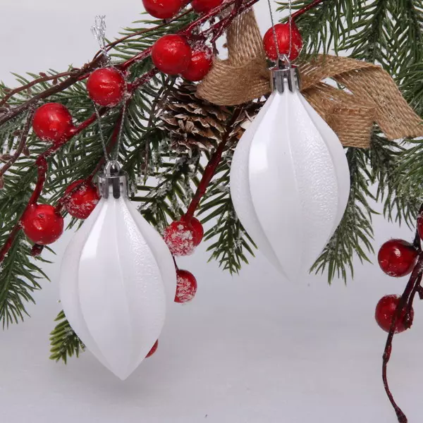 Елочные украшения Таинственное очарование Капля 8 см (2шт) белый 916-0416