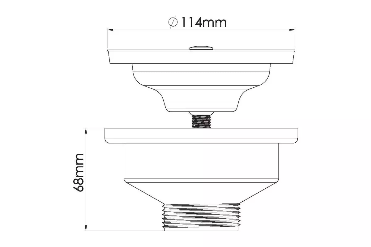 Выпуск для нерж.мойки, 3 1/2", с винтом 25мм. Nova 1040