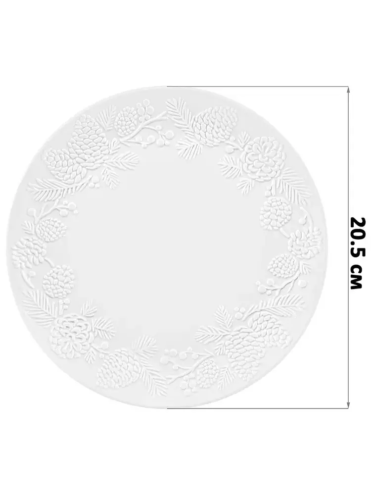 Набор тарелок 2 шт. 20,5х20,5х2 см &quot;Шишки&quot;, фарфор, 950414