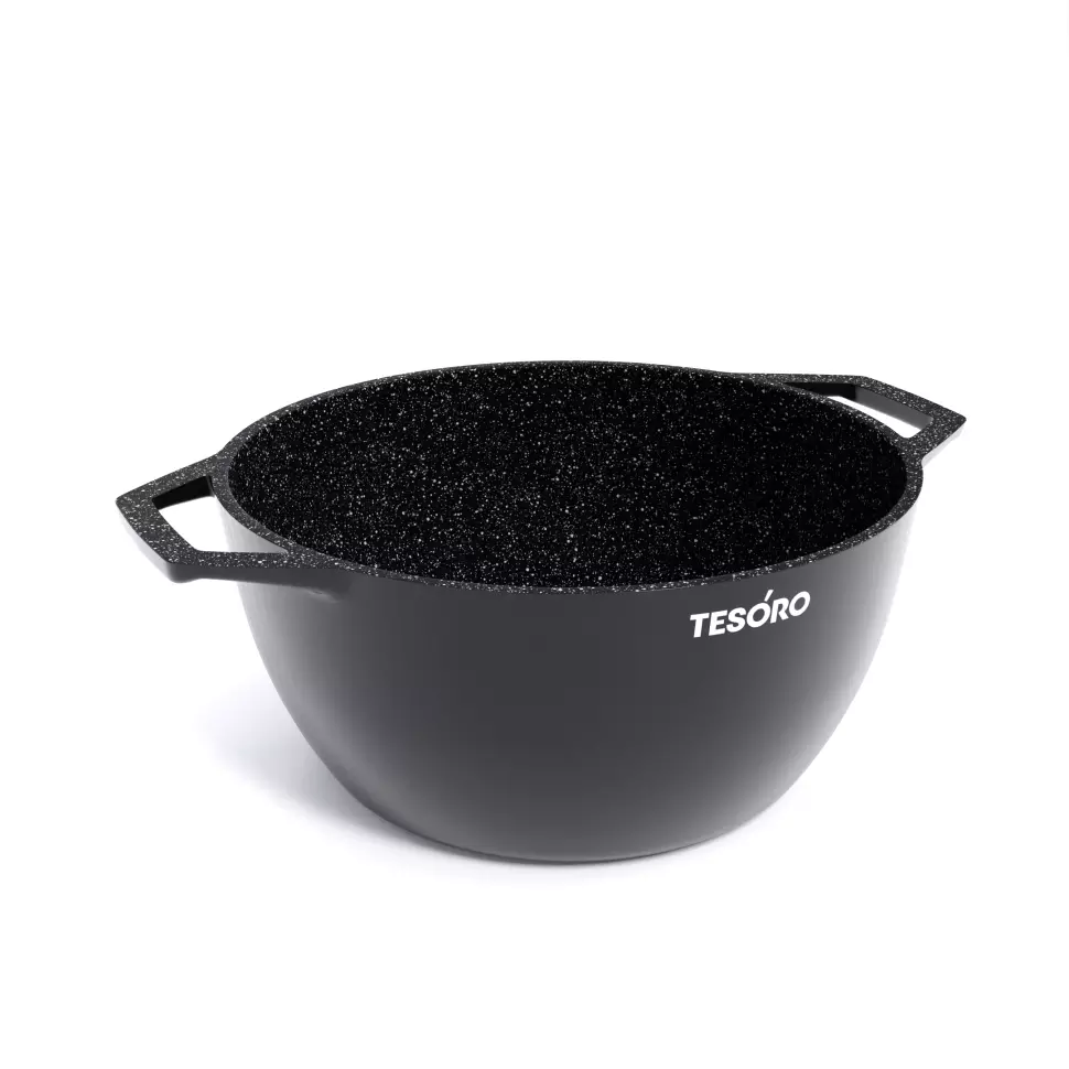Кастрюля 4 л (d-24 см), литой алюминий, индукция, "Флоренс" черный TESORO TF6640tdi