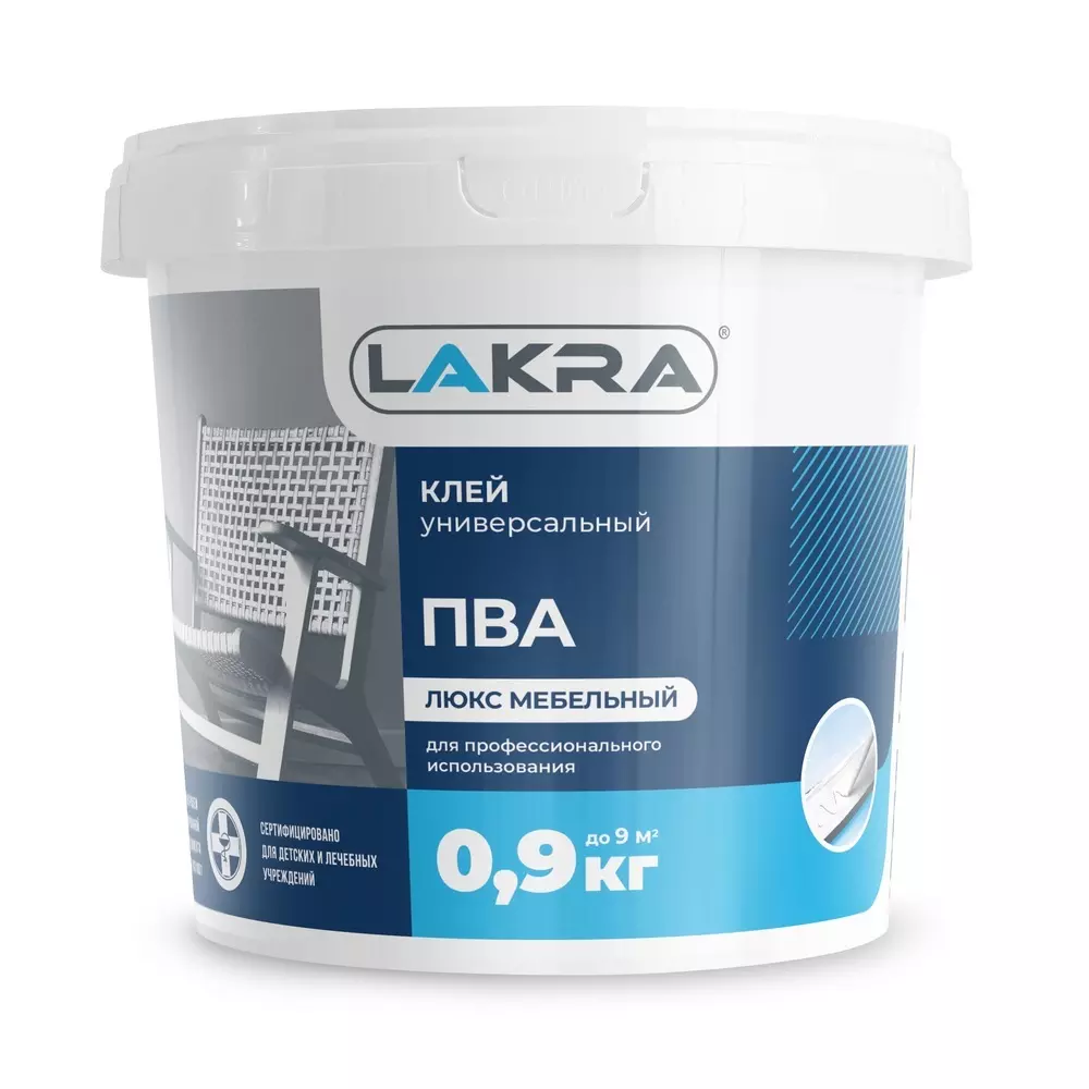 Клей ПВА мебельный Люкс LAKRA 0,9 кг