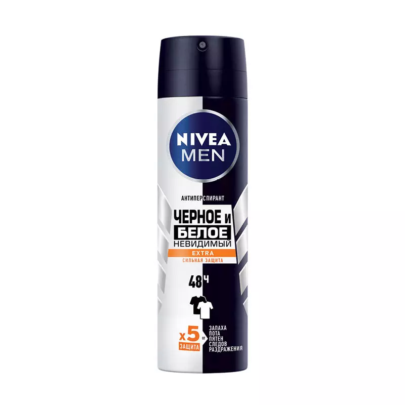 Антиперспирант Nivea Men Extra «Невидимый», для черное и белого, 150 мл