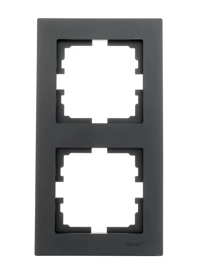 Рамка 2 поста вертикальная Lezard VESNA цвет чёрный бархат 742-4200-152