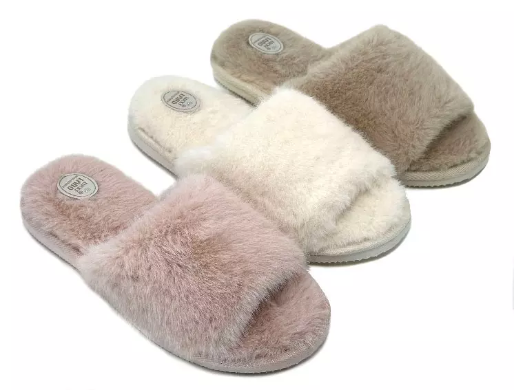 Тапочки женские открытые LuckyLand 4940 W-CH-O розовый/молочный/бежевый, р-р 40