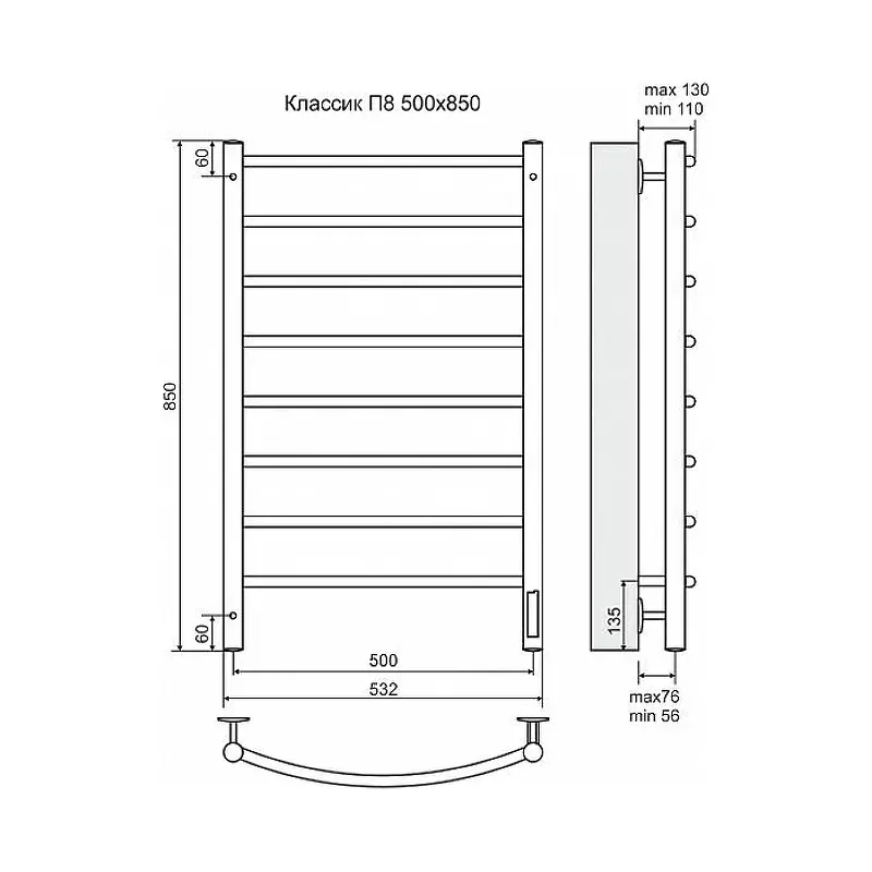 Terminus классик п6 450x650 с полкой