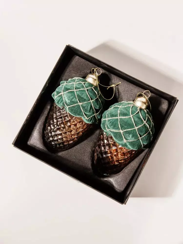 Елочные украшения стекло (2 шт) Волшебство на ветках VNV24/2-148