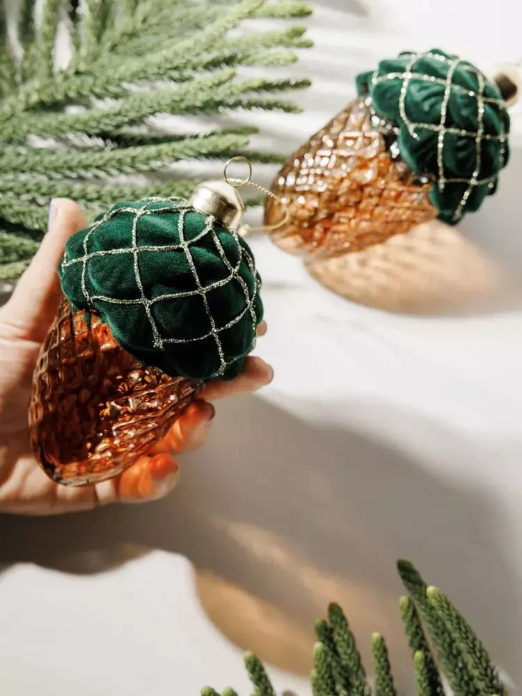 Елочные украшения стекло (2 шт) Волшебство на ветках VNV24/2-148