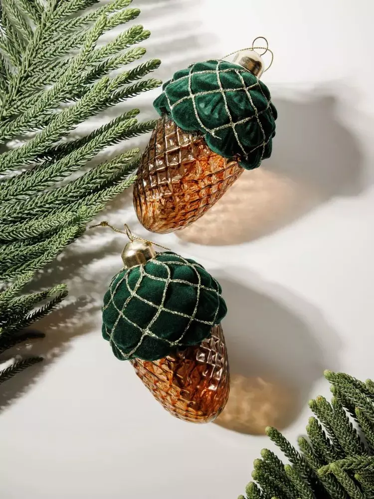 Елочные украшения стекло (2 шт) Волшебство на ветках VNV24/2-148