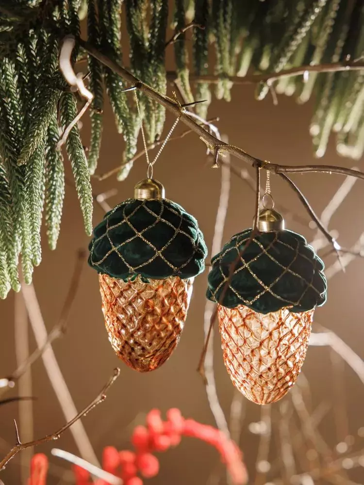 Елочные украшения стекло (2 шт) Волшебство на ветках VNV24/2-148