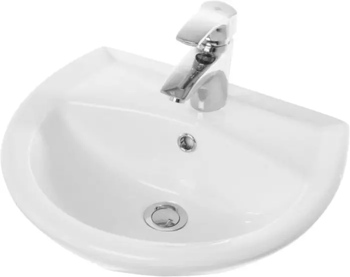 Раковина подвесная 48х41х18 см Sanita Аттика 48 ATC46SAWB01 отверствие для смесителя по центру