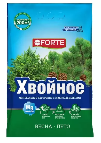 Удобрение для хвойных 2 кг в гранулах с микроэлементами Bona Forte Хвойное