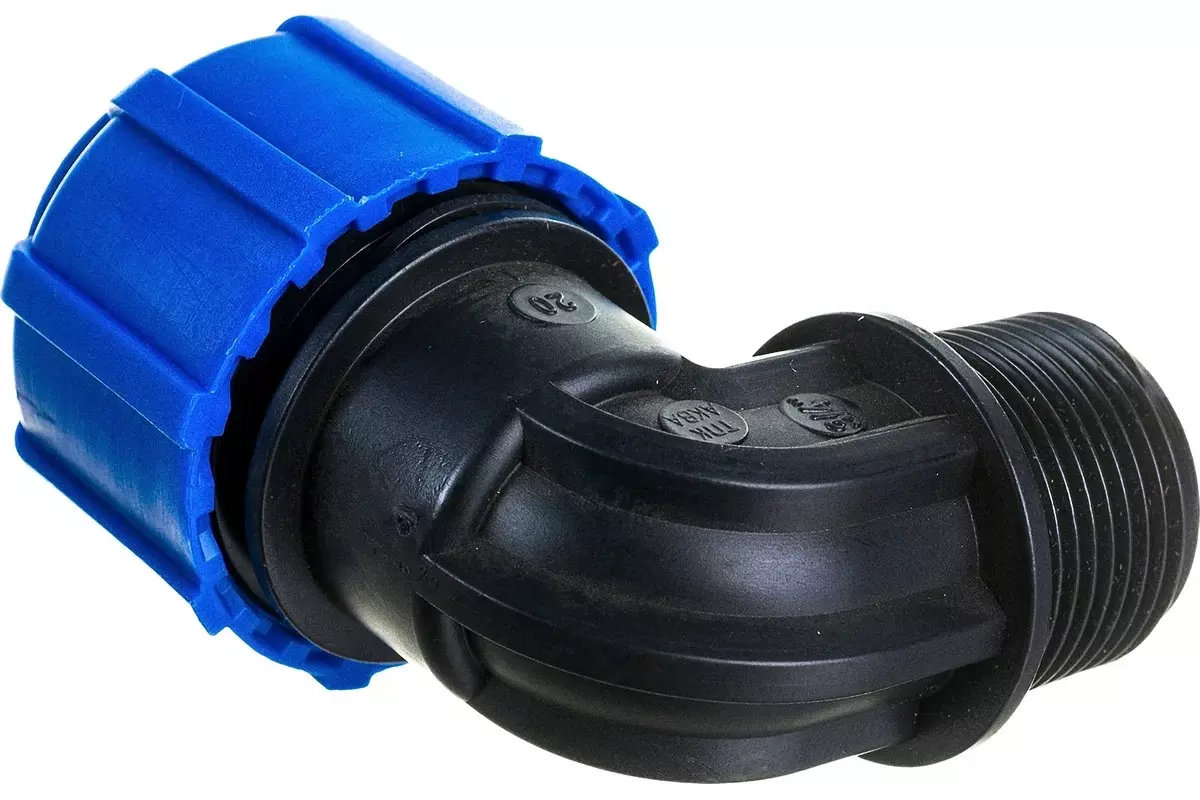 Отвод ПНД с резьбой 20x3/4&quot; НР, компрессионный, PN16, RTP 11550