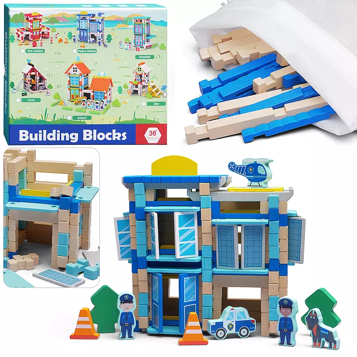 Деревянный конструктор Полицейский участок Щепочка D2187