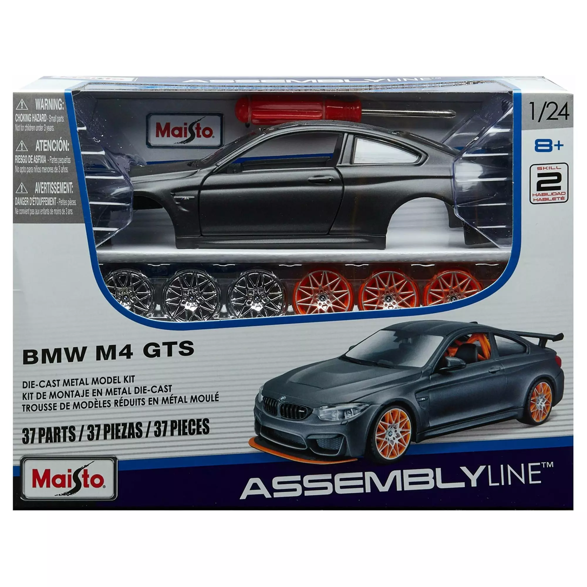 Машинка с отверткой DIY die-cast BMW M4 GTS Maisto 1:24, тёмно-серая 39249