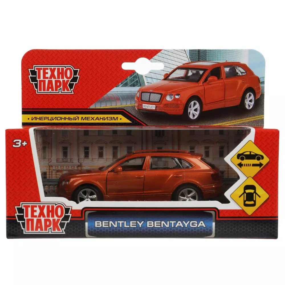 Автомобиль Bentley Bentayga 11,4см металл оранжевый Технопарк 67332