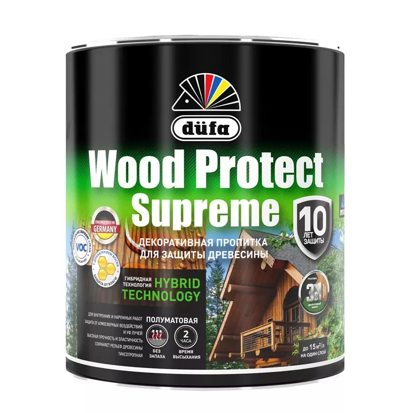 Пропитка Dufa WOOD PROTECT Supreme, тиковое дерево   0.75л