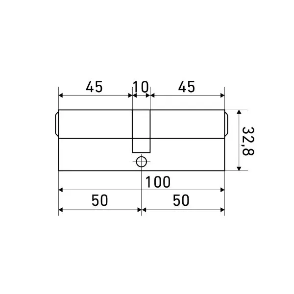 Цилиндровый механизм Стандарт MAX 100 мм (50х50) SN 5кл мат.никель перф.ключ/ключ