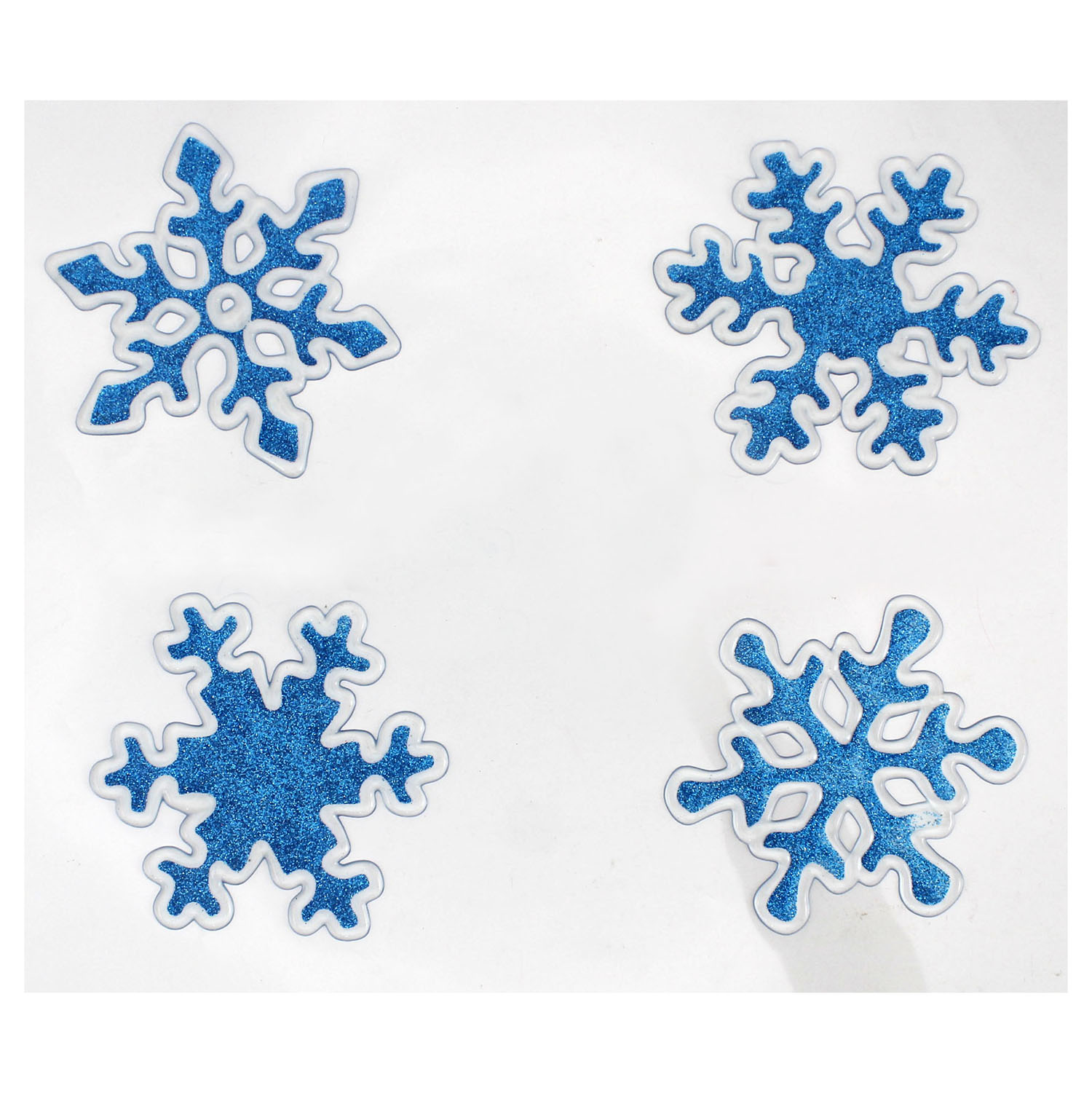Наклейки декоративные Снежинки голубые (4 шт): 200х290 мм, SYBXTA-2921272 