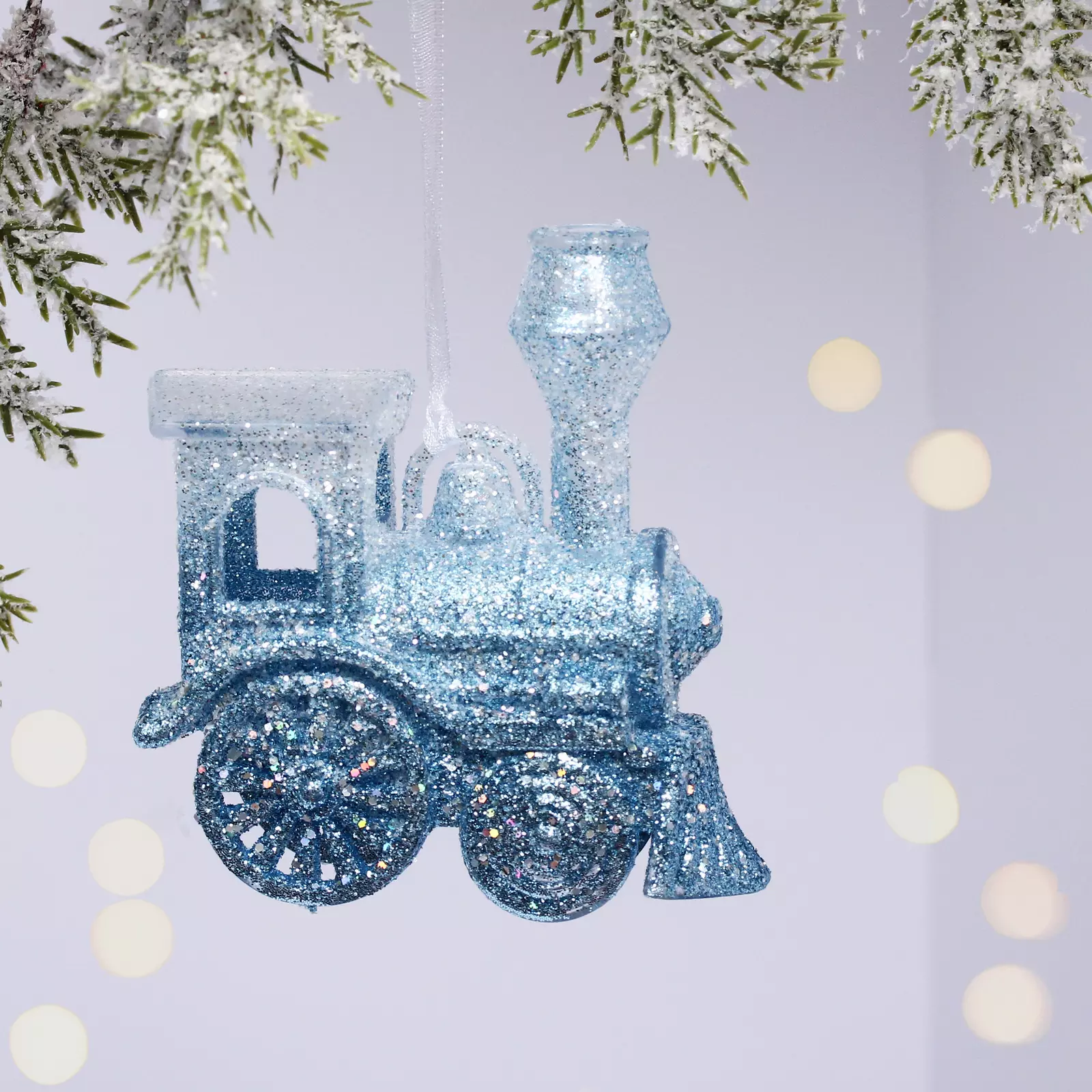 Елочное украшение Волшебное путешествие 9х8,5 см белый/голубой 916-2075