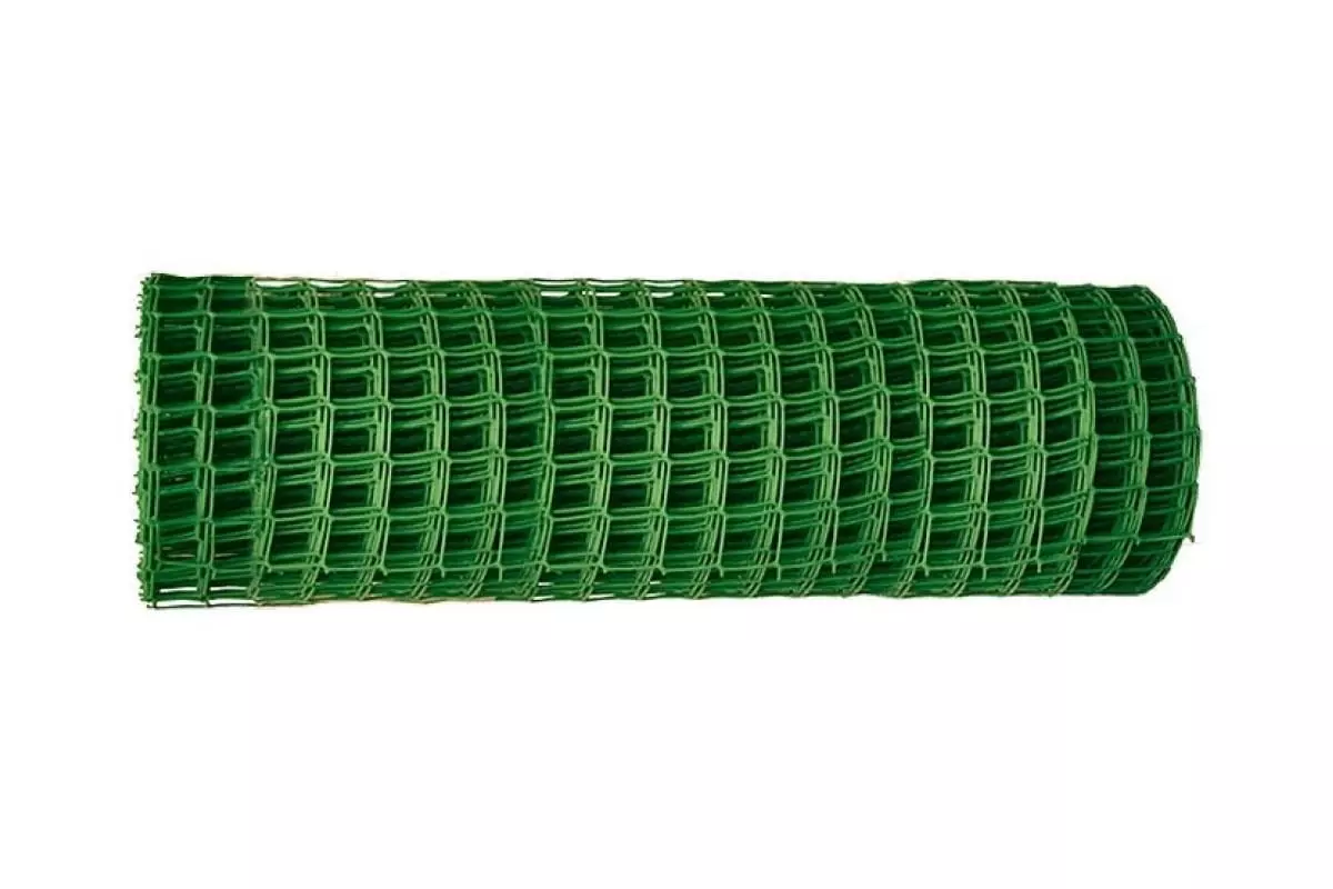 Решетка заборная в рулоне, облегченная, 0,8х20 м, ячейка 17х14 мм, пластиковая, Зеленая