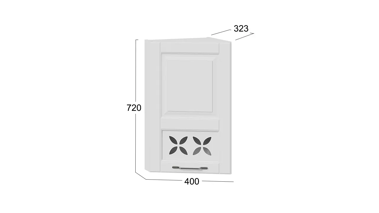 Шкаф навесной СКАЙ (фасад + корпус) (Белоснежный софт) ВТ_72-40(45)_1ДРД(L)