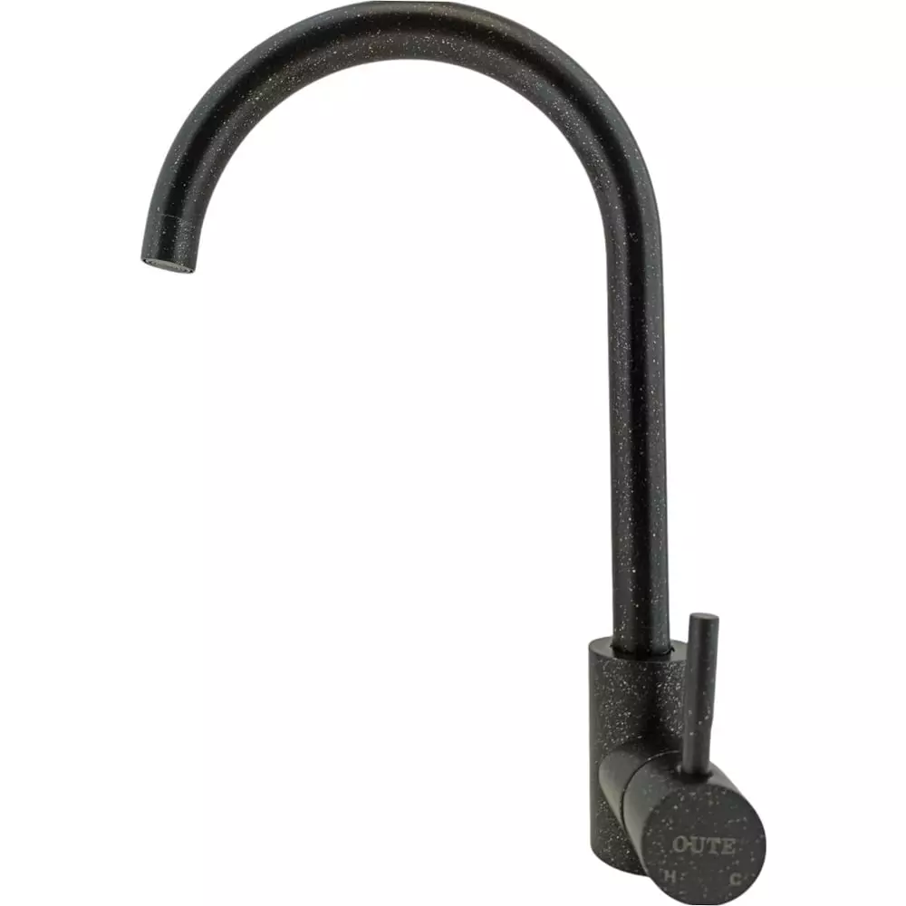 Смеситель для кухни, высокий излив, черный меланж, Oute T40313BK-303, нерж. сталь