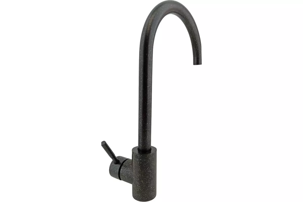 Смеситель для кухни, высокий излив, черный меланж, Oute T40313BK-303, нерж. сталь