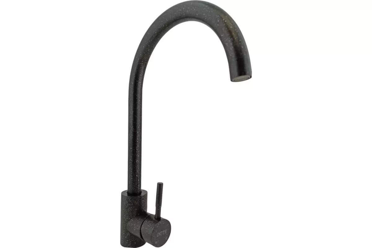 Смеситель для кухни, высокий излив, черный меланж, Oute T40313BK-303, нерж. сталь