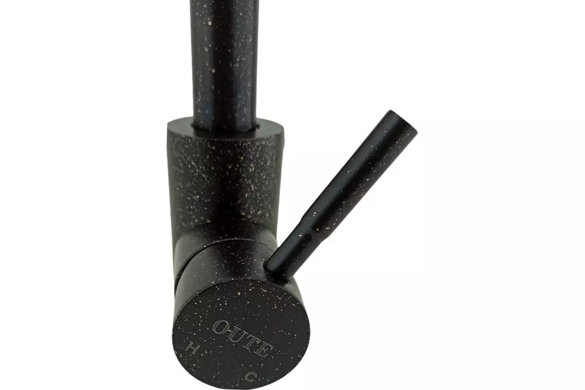 Смеситель для кухни, высокий излив, черный меланж, Oute T40313BK-303, нерж. сталь