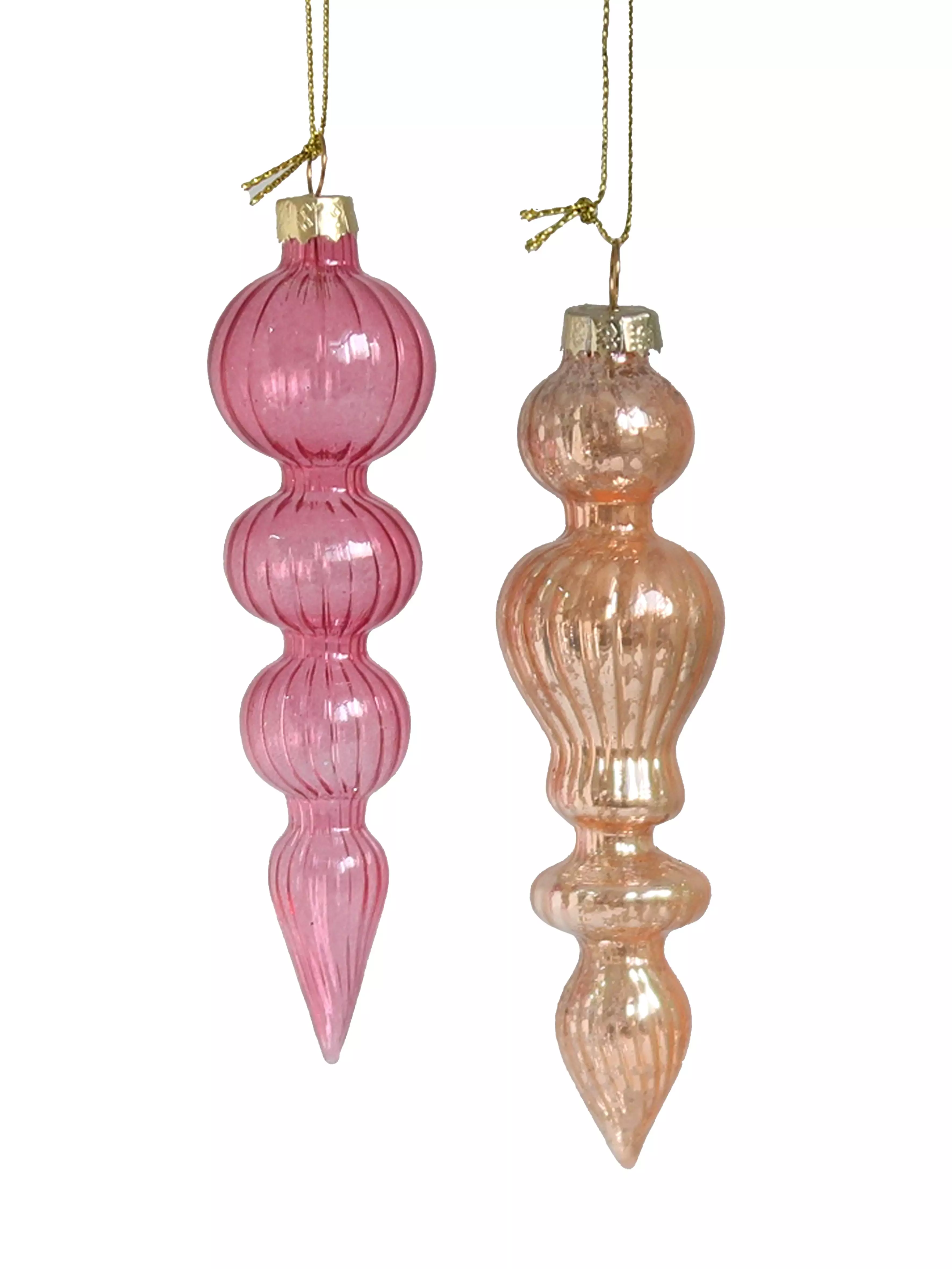 Новогоднее подвесное украшение из стекла, цвет в ассортименте / 3,5х3,5х13 см 95635