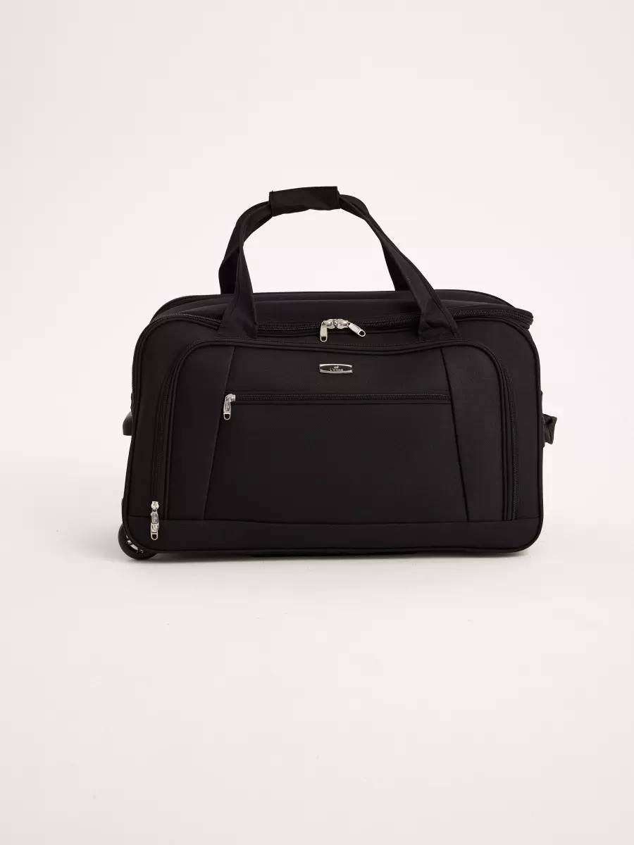 Дорожная сумка 59,5*36*30 см черный на колесах ткань Бостон