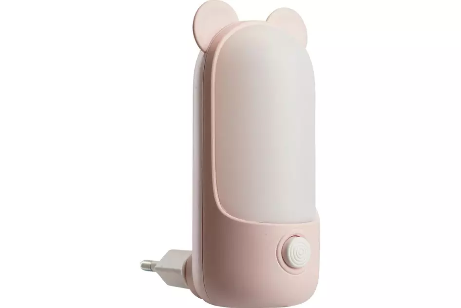 Ночник Мишка 220В розовый Feron 52061
