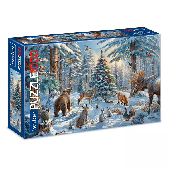 Новогодний пазл 1000 элементов 680х480 мм Сказочный лес Hatber Premium 093242
