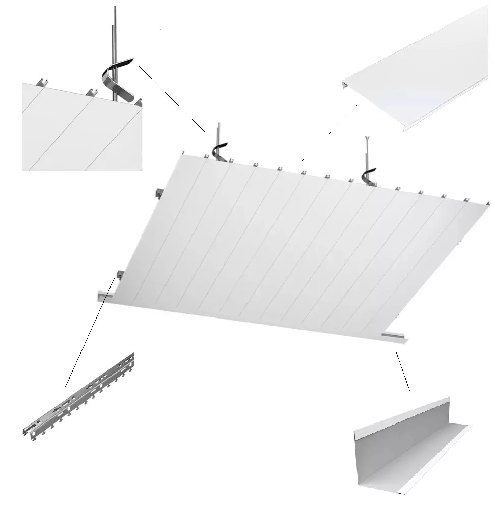 Потолочная рейка алюминиевая S-дизайн А100AS-Е Эконом,3 м, А903rus01, Албес белый матовый
