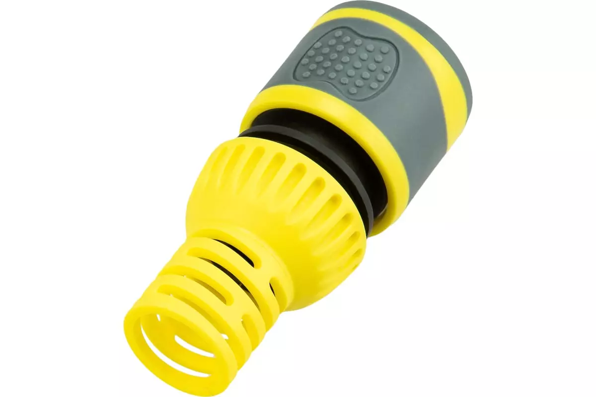 Коннектор для шланга 3/4" быстросъемный с аквастопом, от перегиба,Профи "ЧЕТЫРЕ СЕЗОНА" 62-0303-F