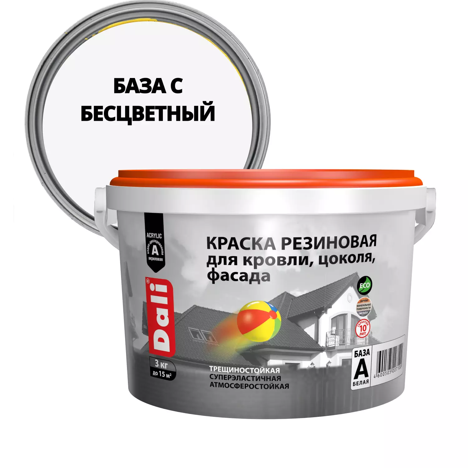 Краска резиновая Dali бесцветный база С 3 кг